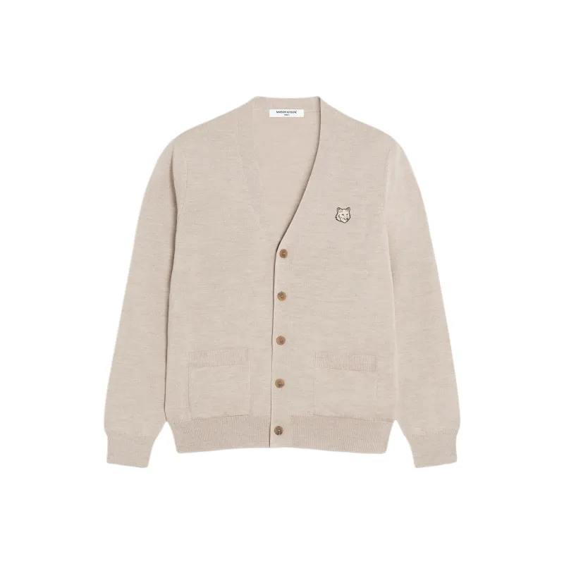 Maison Kitsune Bold Fox Head Patch Cardigan-0