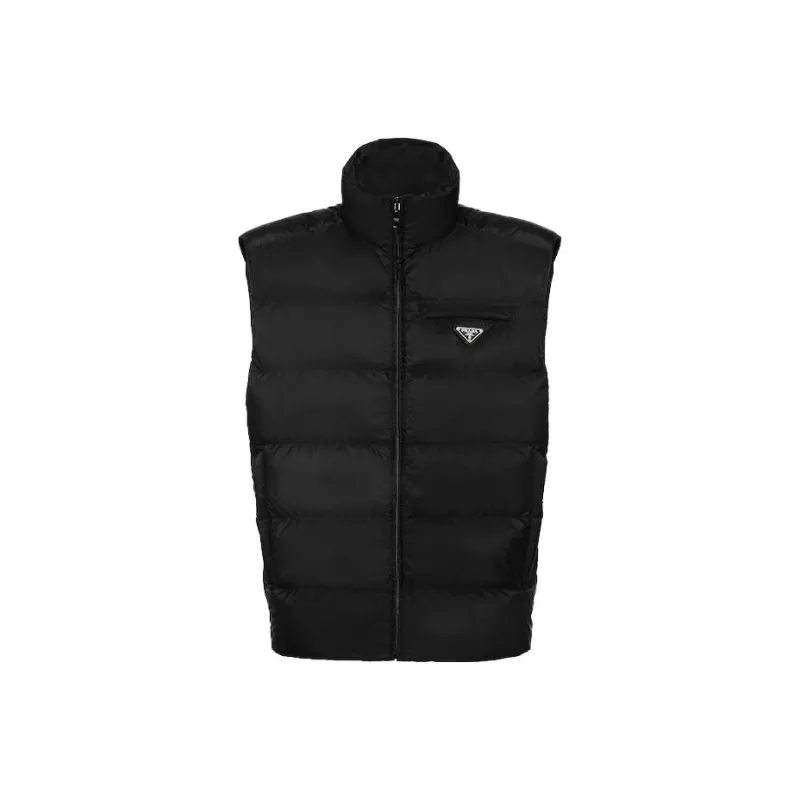 PRADA Triangle-Logo Padded Gilet-0