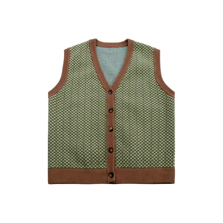 Crying Center Vests Men Vintage Green-0