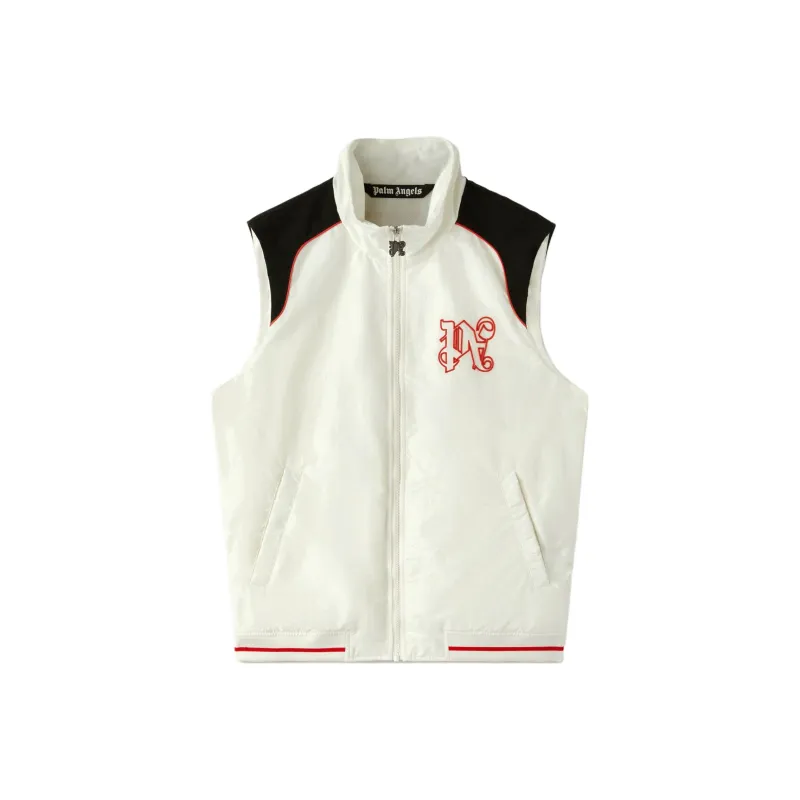 PALM ANGELS Racing Paddock Monogram embroidered Vest-0
