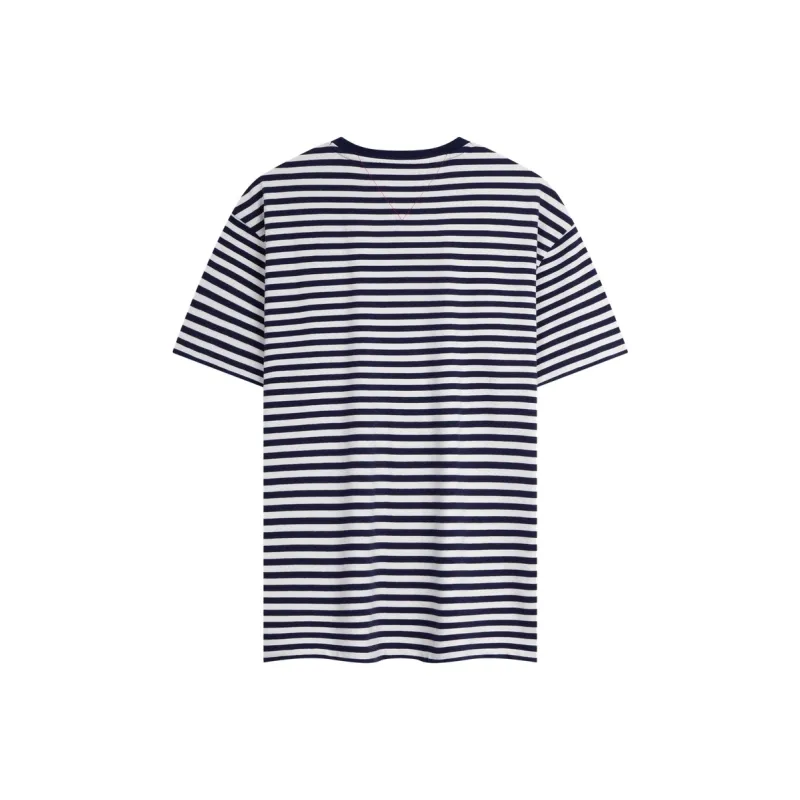 Tommy Hilfiger T Shirt Men's Navy Blue White Stripes-1