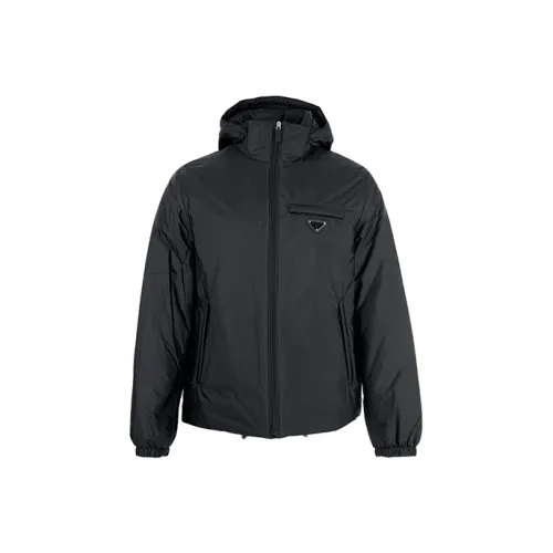 PRADA Logo Hooded Puffer Jacket