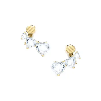 CHIARA FERRAGNI Brass Zircon Stud Earrings Women's Gold