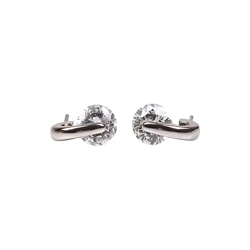 GIVENCHY Alloy Artificial Crystal Stud Earrings Women's Silver-2