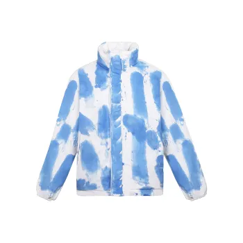 A11SLAVE Puffer Jackets Unisex Blue With White Lettering