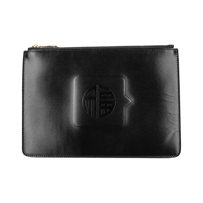 Maison Margiela Metal Leather Clutch Women's Red & Black-2