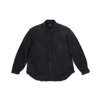 Balenciaga SS23 Denim Jacket Loose Fit Style Men's Black