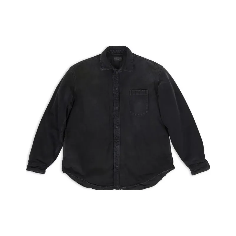 Balenciaga SS23 Denim Jacket Loose Fit Style Men's Black-0