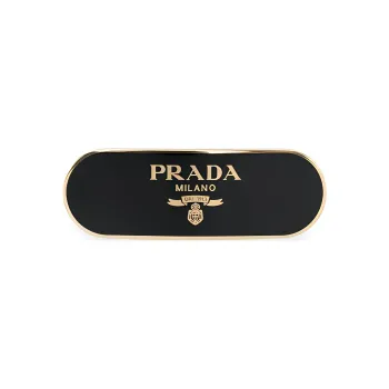 PRADA Metal Hair Clips Women's Black Gold