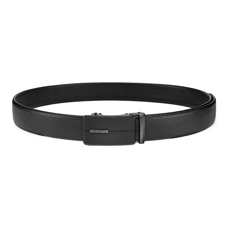 ROBERTA DI CAMERINO Cow Leather Belts Men's Black Width 3.5CM-5