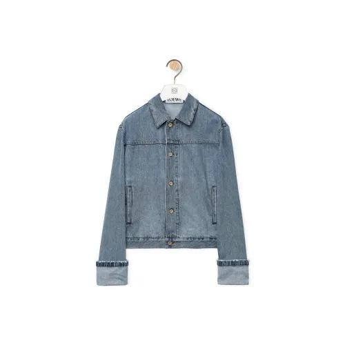 LOEWE Denim Jackets Men Light Denim Blue