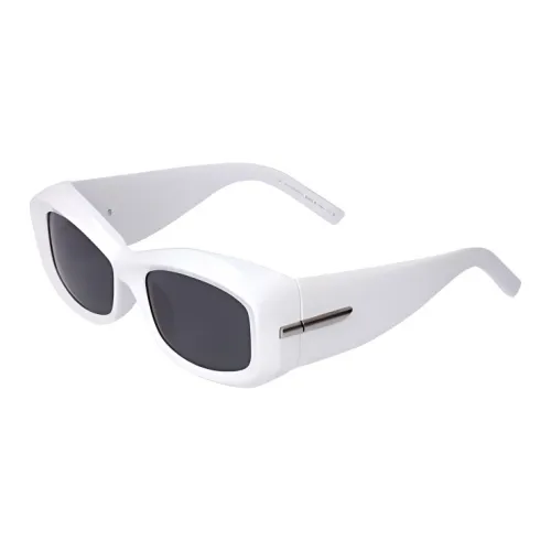 givenchy sneaker Plastic Injection Molded Rectangular Sunglasses Women's White