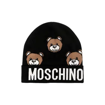 MOSCHINO Teddy Bear-jacquard Wool-blend Beanie