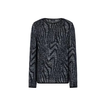 GIORGIO ARMANI Jacquard Cotton Viscose And Cashmere Crew neck Jumper