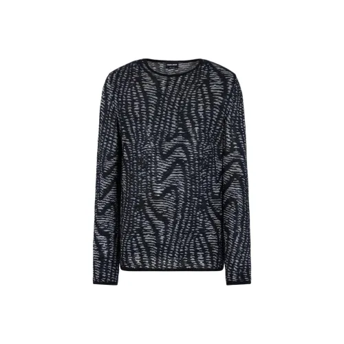 GIORGIO ARMANI Jacquard Cotton Viscose And Cashmere Crew neck Jumper