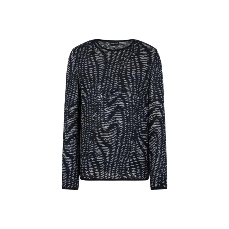 Emporio Armani Jacquard Cotton Viscose And Cashmere Crew neck Jumper-0