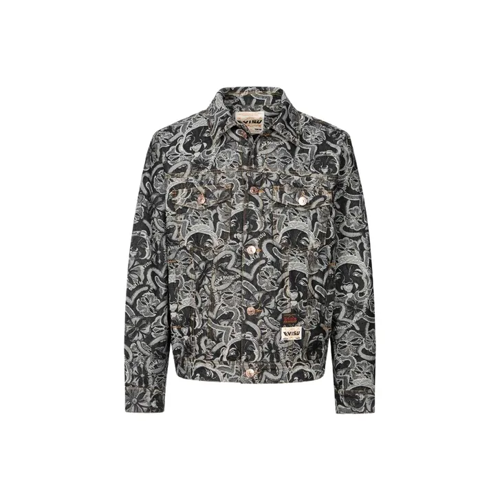 EVISU Denim Jackets Men Black All Over Print-0