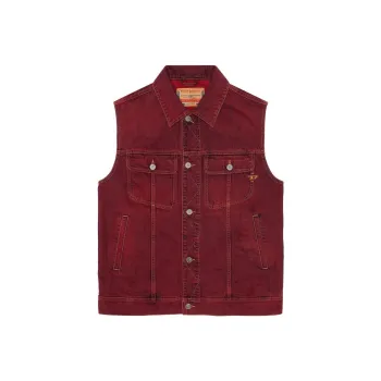 DIESEL Denim Jackets Men Red