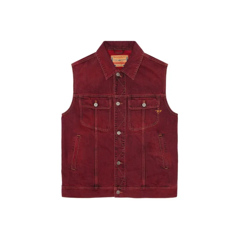 DIESEL Denim Jackets Men Red-0