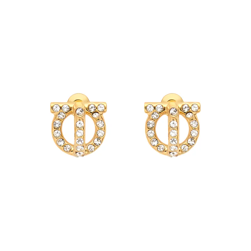 FERRAGAMO Brass Stud Earrings Unisex-0