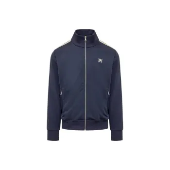 PALM ANGELS Logo Embroidered Zip Up Jacket