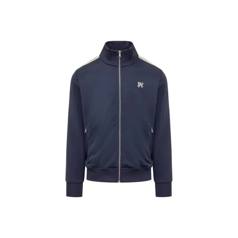 PALM ANGELS Logo Embroidered Zip Up Jacket-0