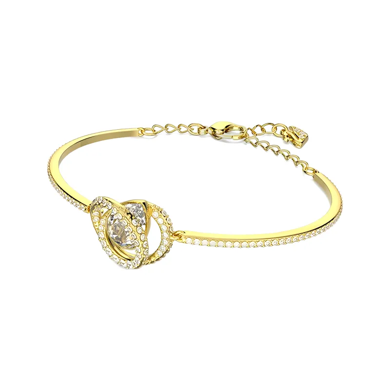Swarovski Generation Faux Crystal Bangles Women's Gold-1