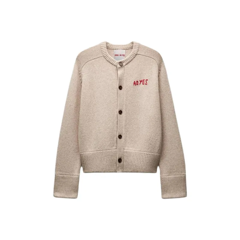 Ao Yes X ZARA AO YES Collaboration Knitwear Unisex Beige-0