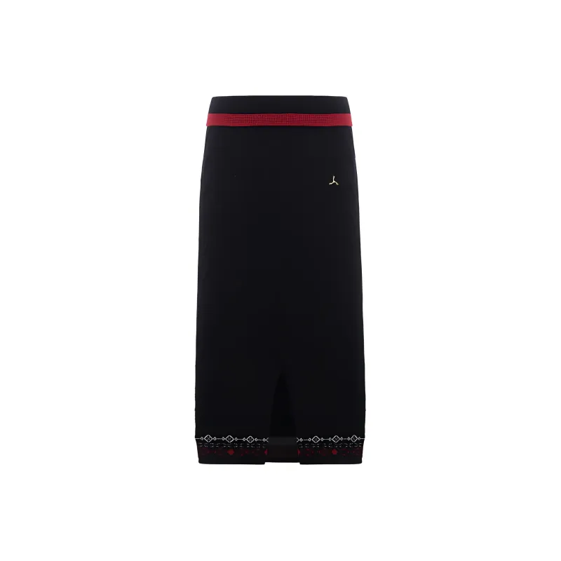 LI NING 1990 Casual Long Skirts Women's Black-1