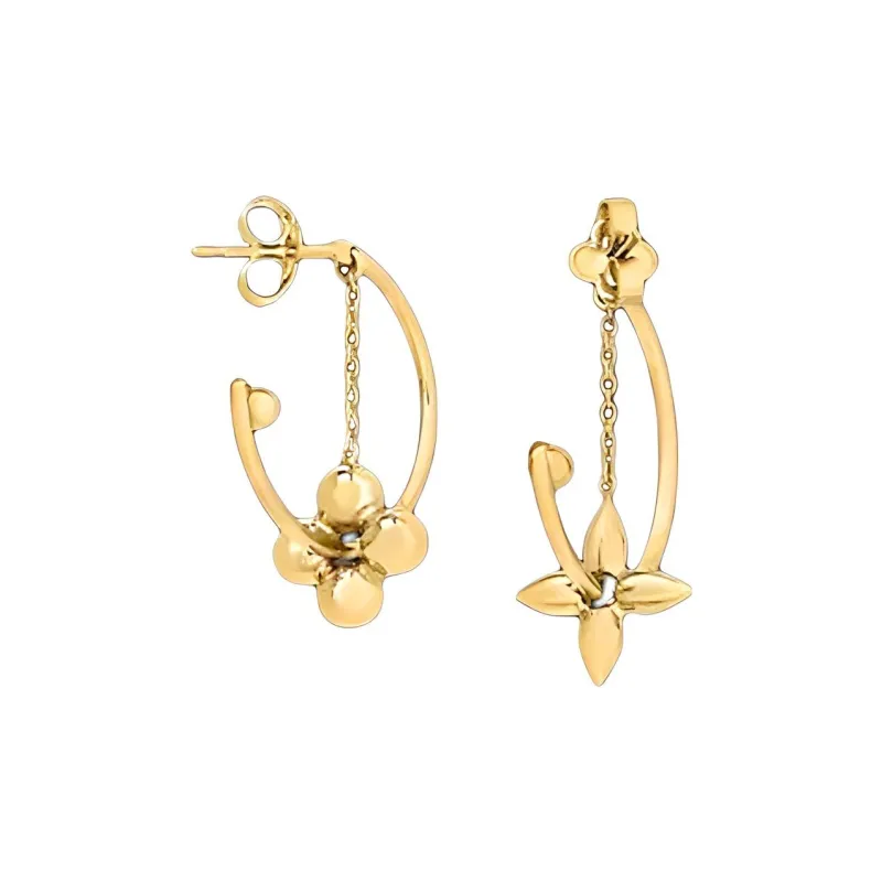 LOUIS VUITTON FLOWERGRAM Earrings Women's Gold-1