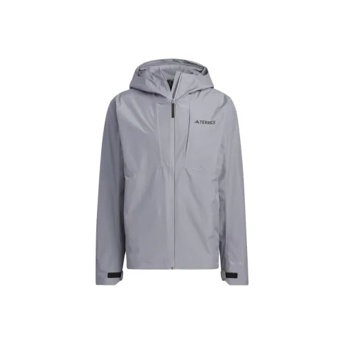 Adidas Waterproof, Windproof, And Breathable Windbreaker rain Men's Light Gray