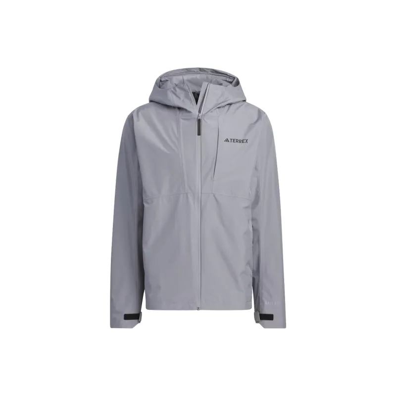 Adidas Waterproof, Windproof, And Breathable Windbreaker Jacket Men's Light Gray-0
