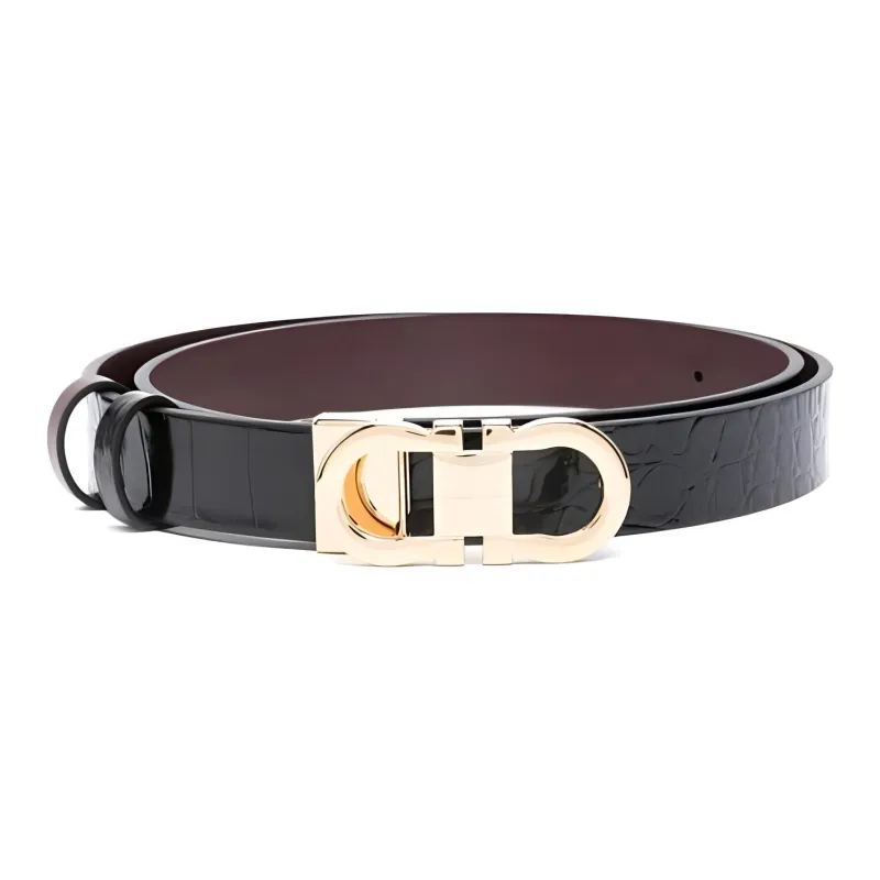 Ferragamo Logo Engraved Buckle Belt-0