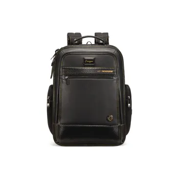 CROSSGEAR Nylon+Cow Leather Backpack Men's Black