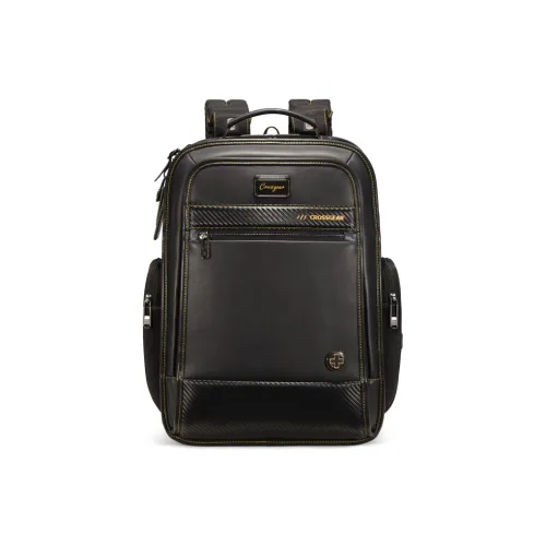 CROSSGEAR Nylon+Cow Leather Backpack Men's Black