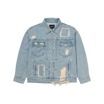 Mishkanyc Denim Jackets Unisex Light Blue