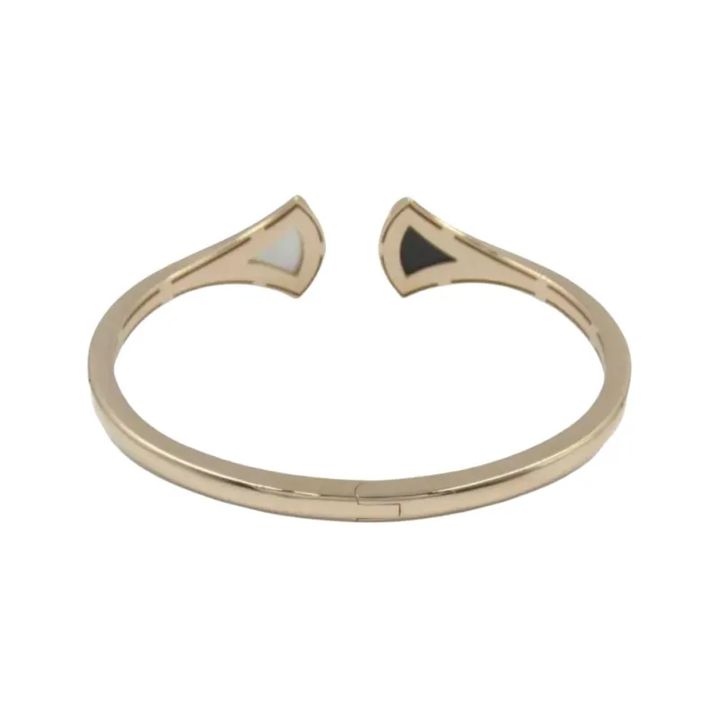 BVLGARI 2010s 18kt Rose Gold Diva Dream Onyx And Mother of pearl Bracelet-0