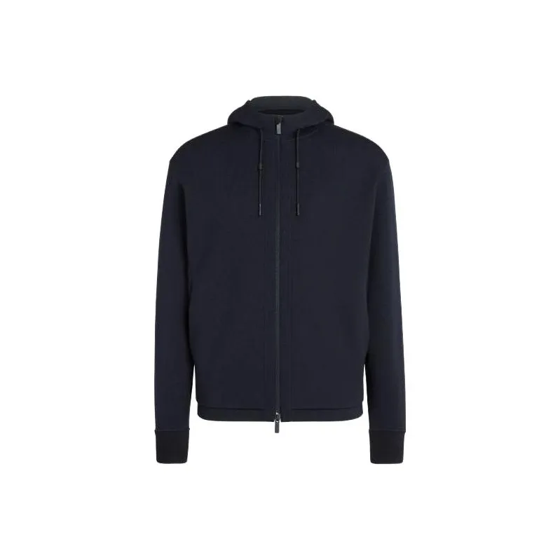 Zzegna Zip Up Drawstring Hoodie-0