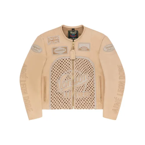 AIME LEON DORE Vanson Raffia Leather Jacket