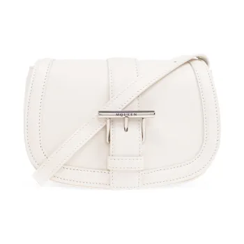 Alexander McQueen Genuine Leather Shoulder Bag Women's Cream