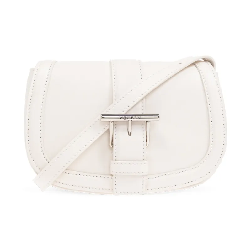 Alexander McQueen Genuine Leather Shoulder Bag Women's Cream-0