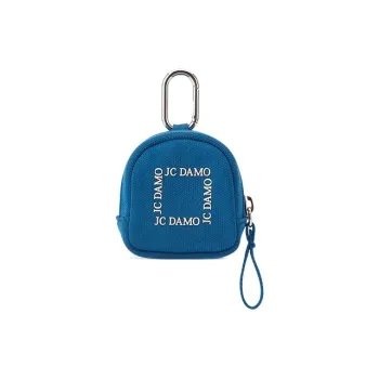JC DAMO Fabric Earphone Case Mini Women's Fresh Denim Blue/Black