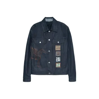 HERMES SS23 Denim Jacket Men's Navy Blue