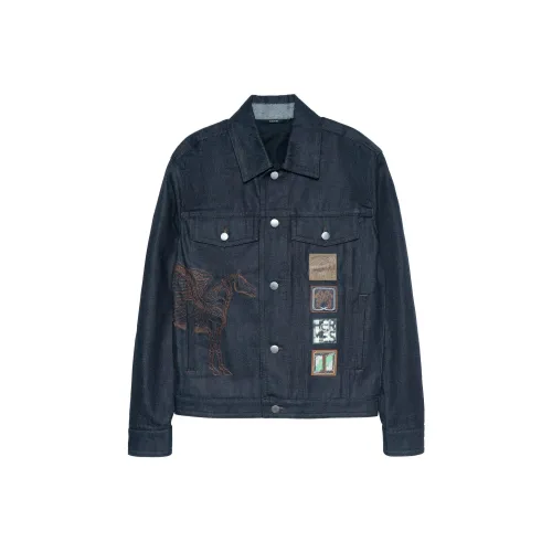 HERMES SS23 Denim Jacket Men's Navy Blue