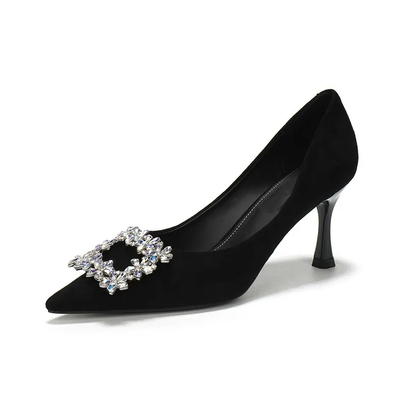Feo Dvke Slim Heel High Heels Women's Black Gift Box Set-7