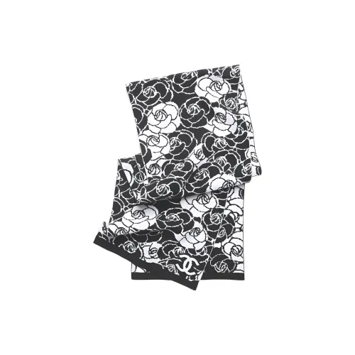 CHANEL Knit Scarves Women's Black