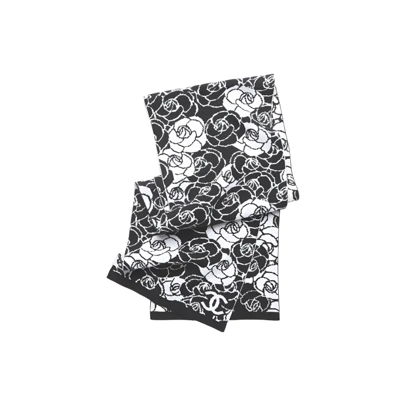 CHANEL Knit Scarves Women's Black-0