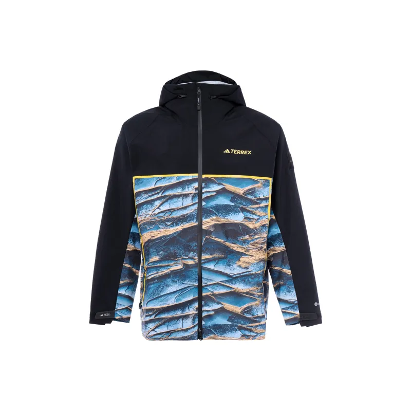 Adidas Terre Water Resistant Windproof Breathable Windbreaker Jacket Men's Black-1