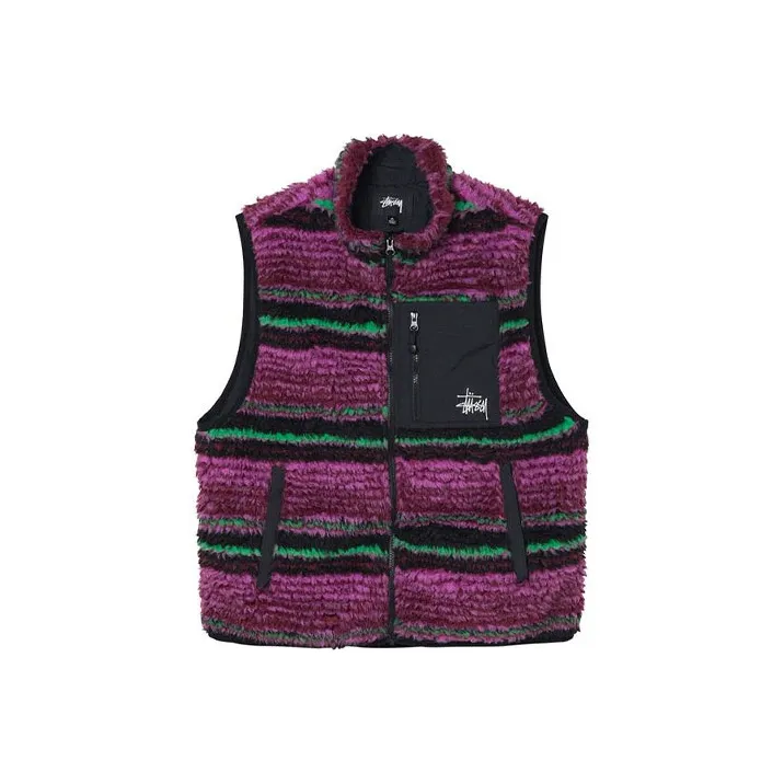Stussy Striped Sherpa Vest-0