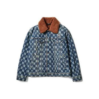 MLB Mlb Old Flower Denim Jacket Unisex Denim Blue